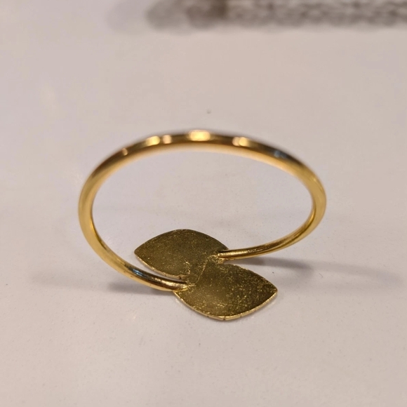 New Crystal Gold Leaf Napkin Holder Set of 10 - Picture 4 of 8